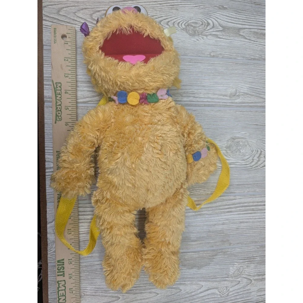 Vintage Sesame Street Zoe Plush Kids Backpack Y2K 2004 Kidcore Nostalgia 15
